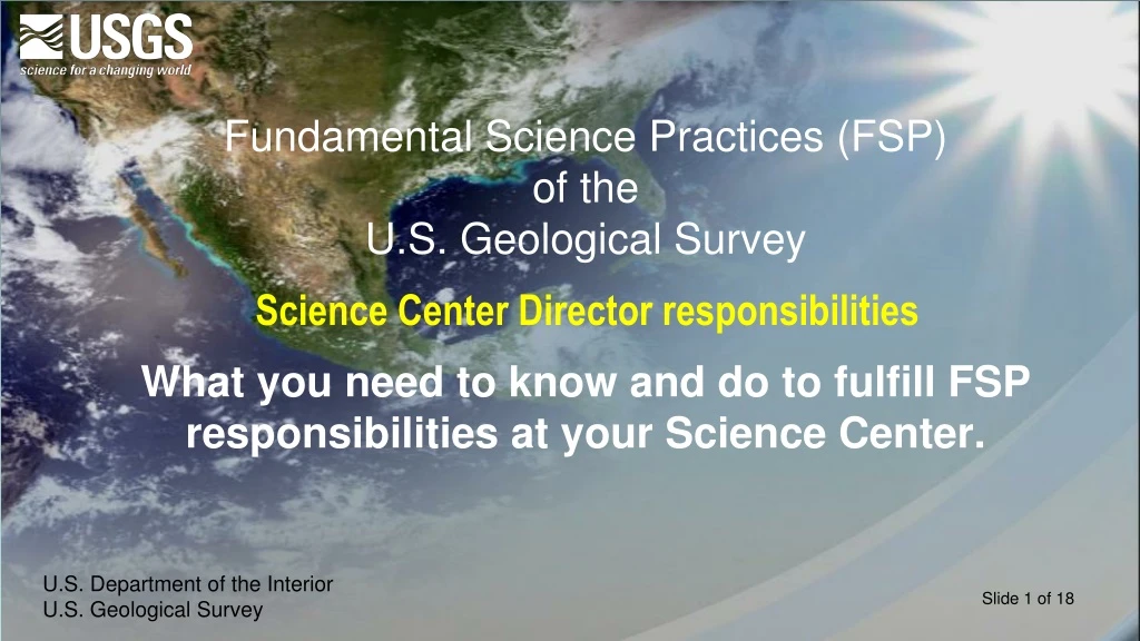 fundamental science practices fsp of the u s geological survey