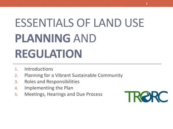 Essentials of Land Use Planning and Regulation