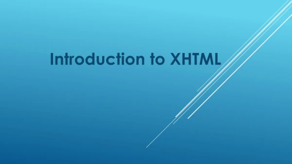 Introduction to XHTML