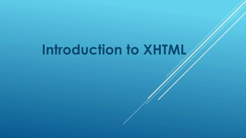 introduction to xhtml