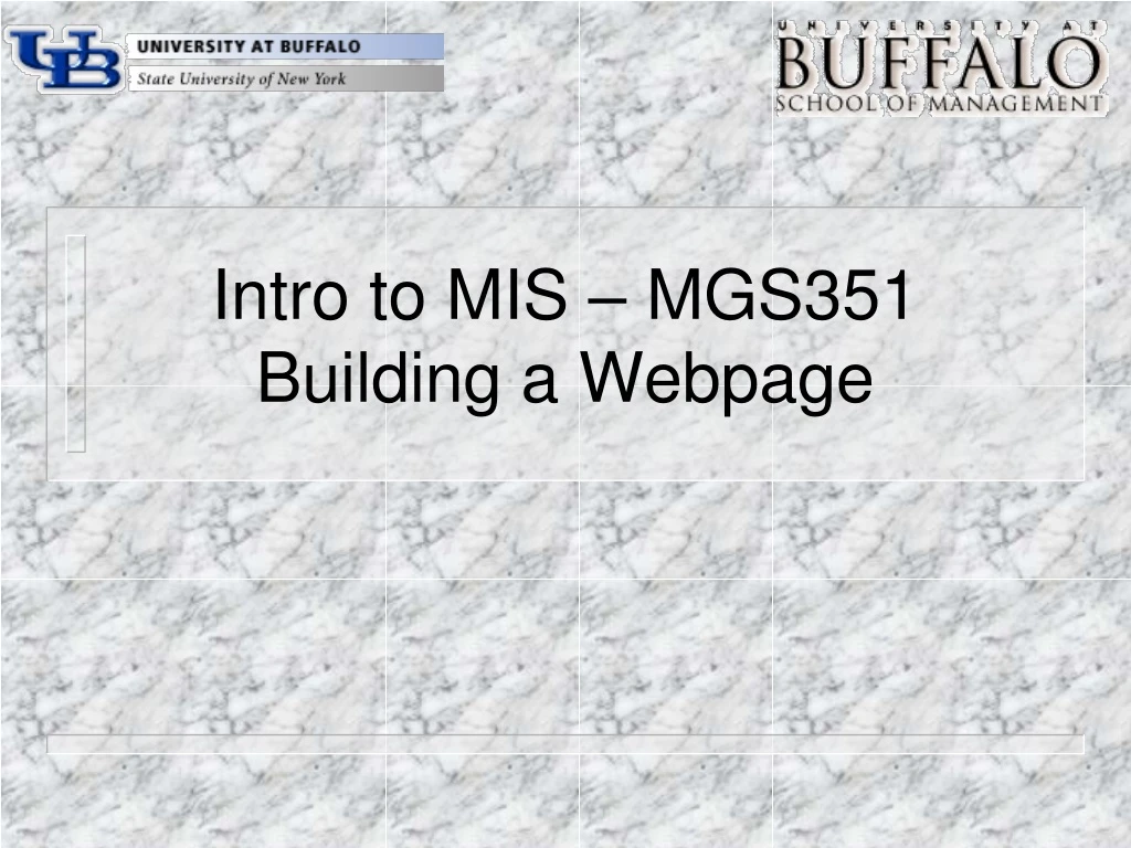 intro to mis mgs351 building a webpage