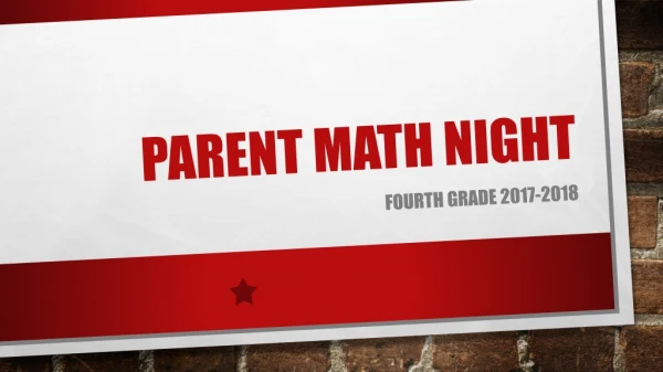 Parent math night
