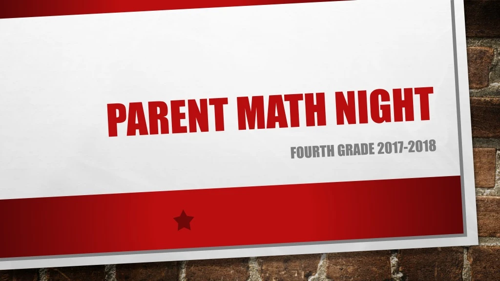 parent math night