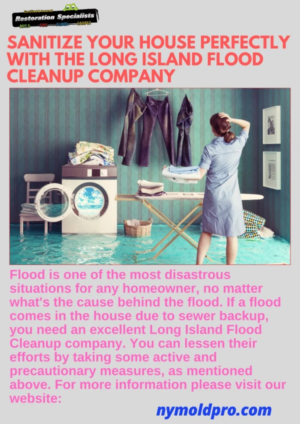 Sanitize Your House Perfectly With The Long Island Flood Cleanup Company