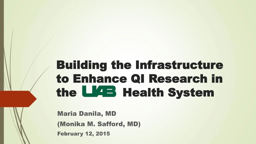 building the infrastructure to enhance qi research in the health system