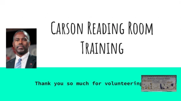 Carson Reading Room Training