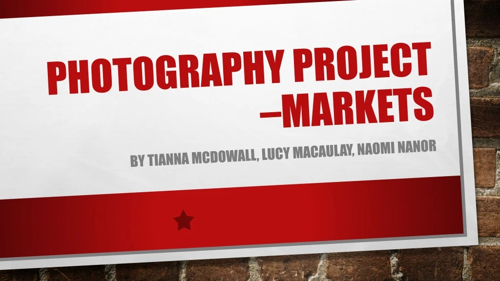 photography project markets