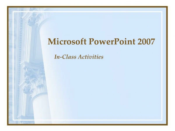 Microsoft PowerPoint 2007