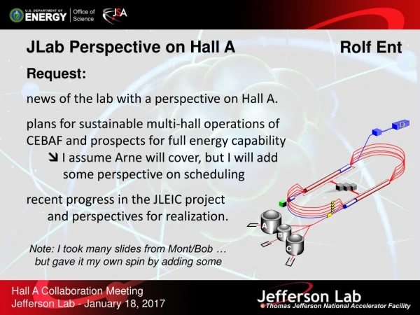 Hall A Collaboration Meeting Jefferson Lab - January 18, 2017