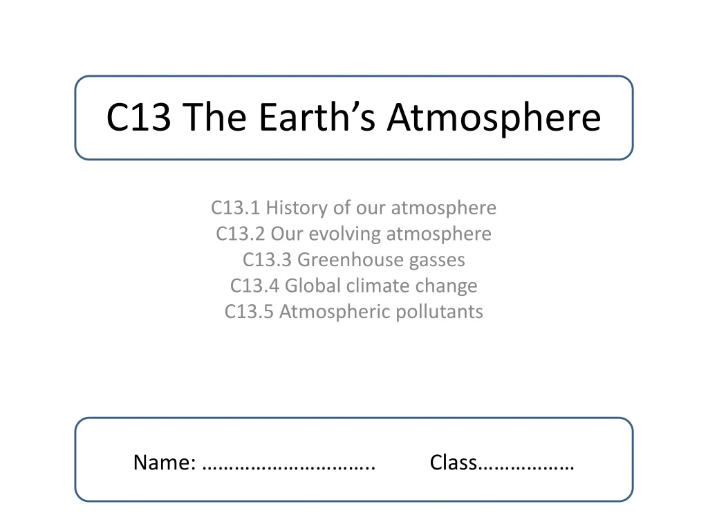 c13 the earth s atmosphere