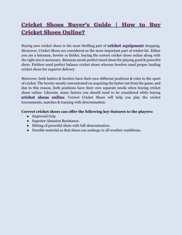 Cricket Shoes Buyer’s Guide | How to Buy Cricket Shoes Online?