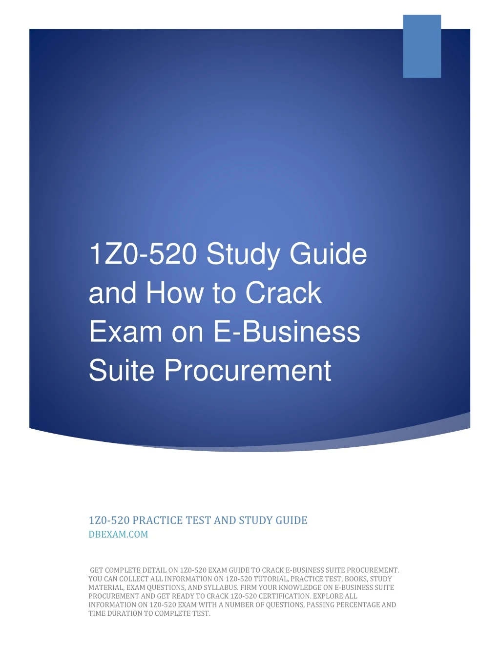 1z0 520 study guide and how to crack exam