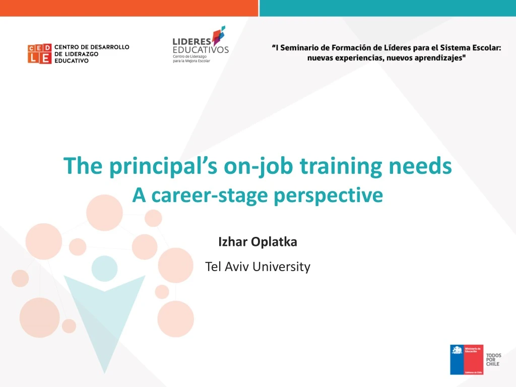 the principal s on job training needs a career stage perspective