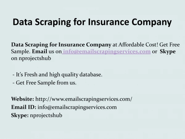 Data Scraping for Insurance Company