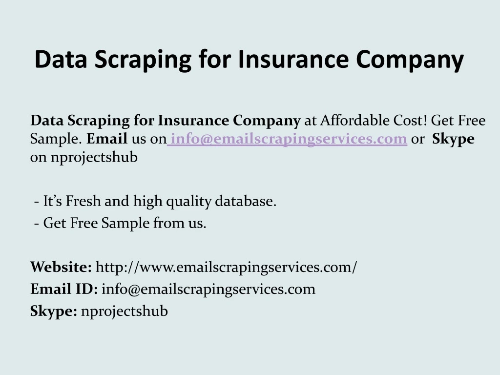 data scraping for insurance company