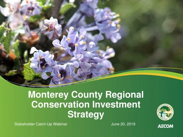 Monterey County Regional Conservation Investment Strategy