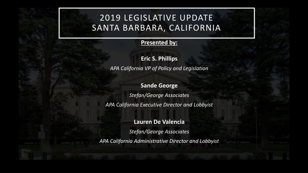 2019 legislative update santa barbara california