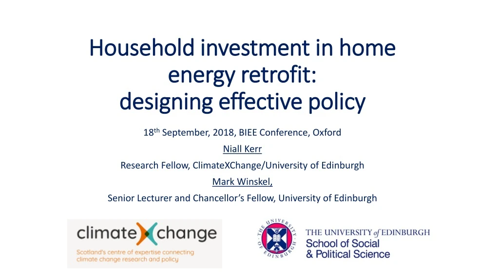 household investment in home energy retrofit designing effective policy