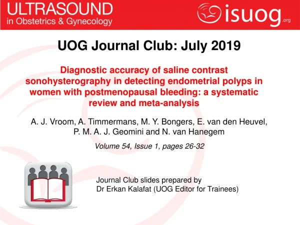UOG Journal Club: July 201 9