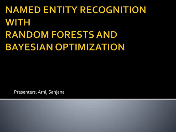 NAMED ENTITY RECOGNITION WITH RANDOM FORESTS AND BAYESIAN OPTIMIZATION
