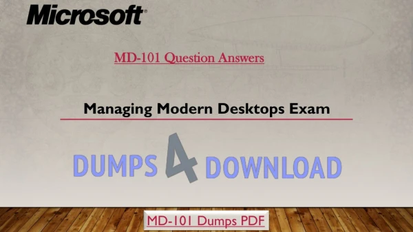 Microsoft MD-101 Exam Dumps PDF | Windows 10 Release 1809 and later Exam Study Material