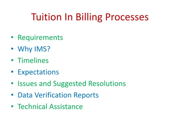 Tuition In Billing Processes