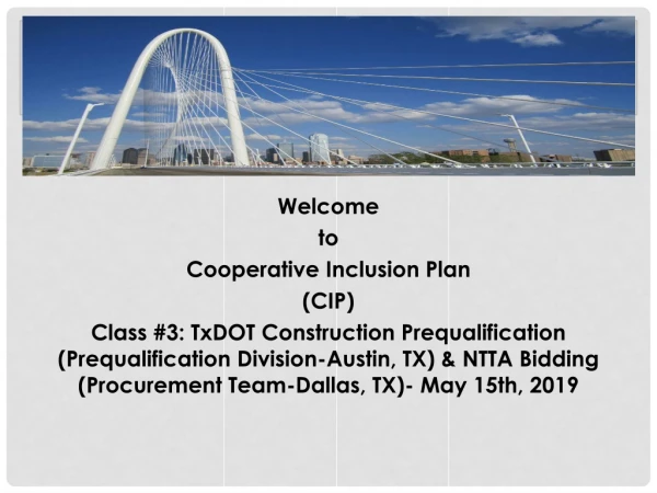 Welcome to Cooperative Inclusion Plan (CIP)