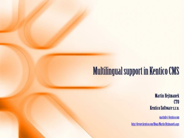 Multilingual support in Kentico CMS