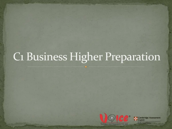 C1 Business Higher Preparation
