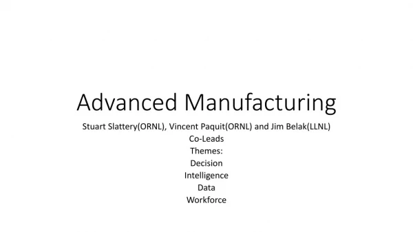 Advanced Manufacturing