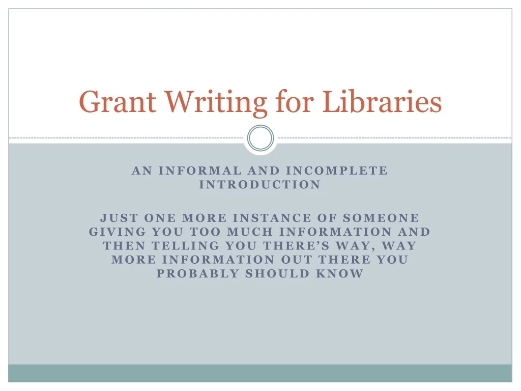 grant writing for libraries