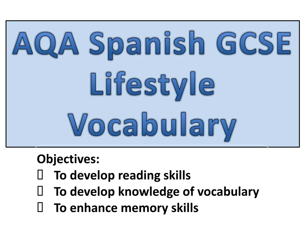 aqa spanish gcse lifestyle vocabulary