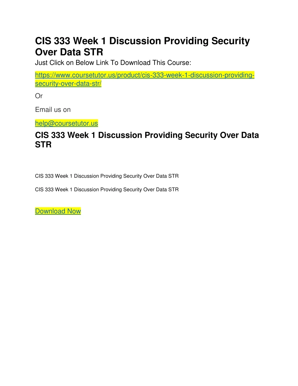 cis 333 week 1 discussion providing security over