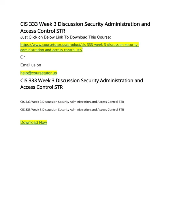 cis 333 week 3 discussion security administration
