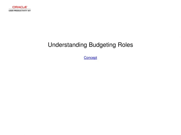 Understanding Budgeting Roles Concept