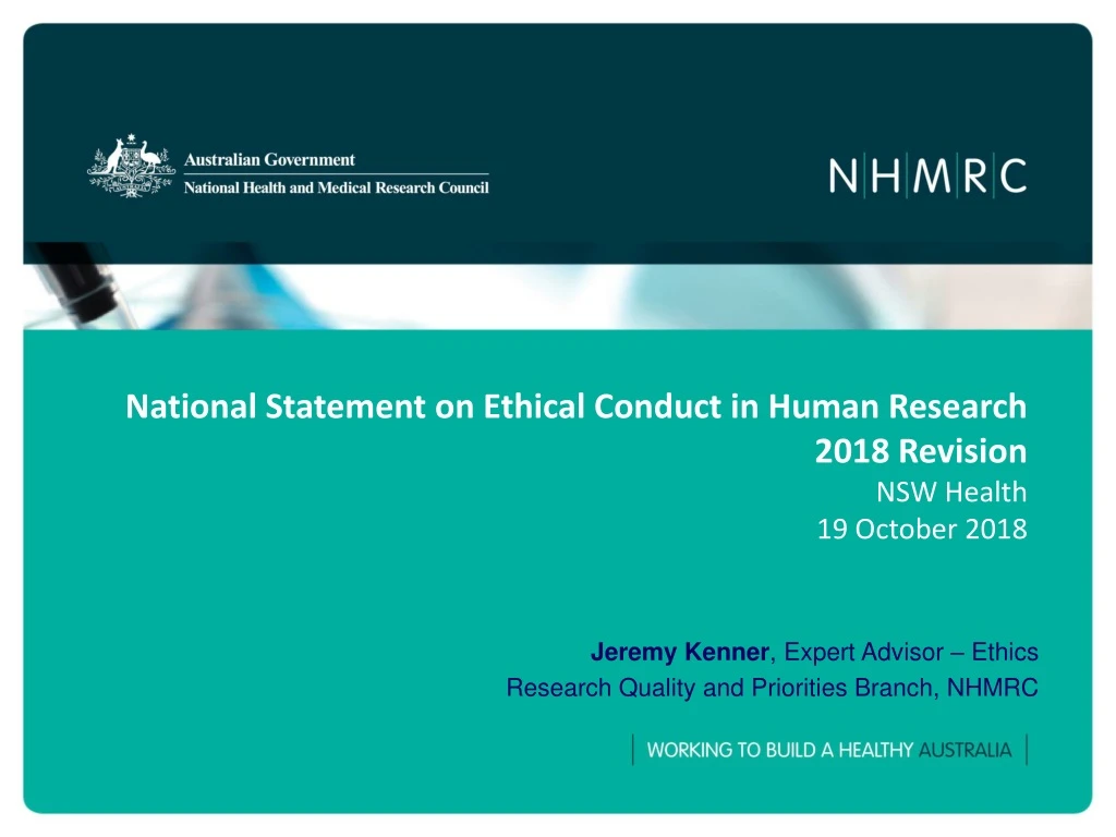 national statement on ethical conduct in human research 2018 revision nsw health 19 october 2018