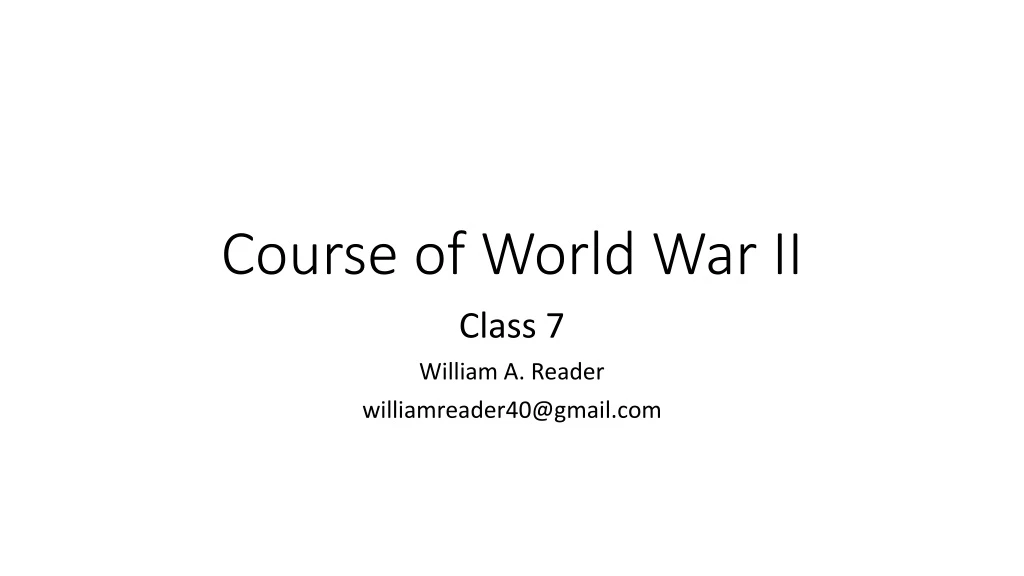 course of world war ii