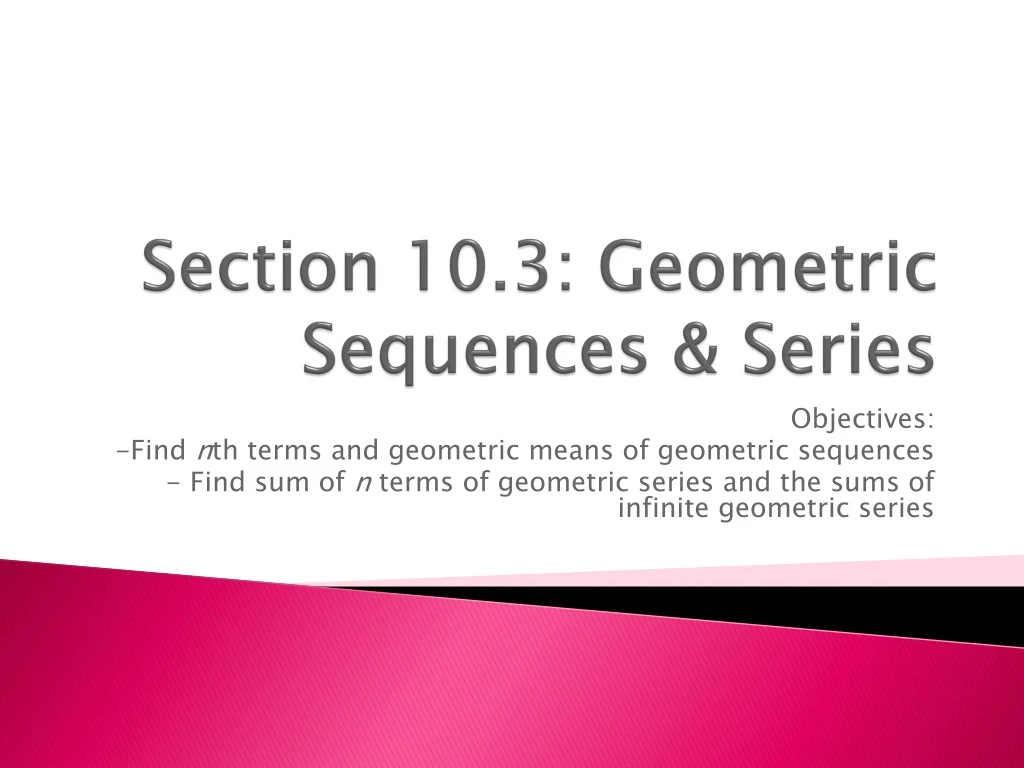 section 10 3 geometric sequences series