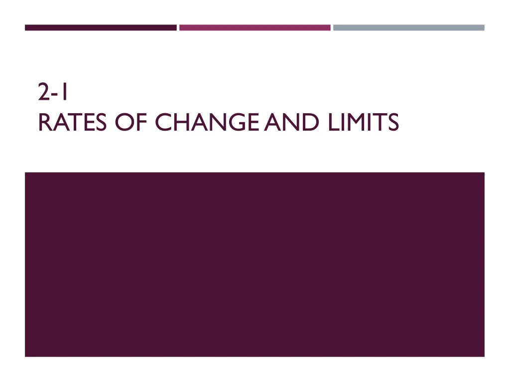 2 1 rates of change and limits