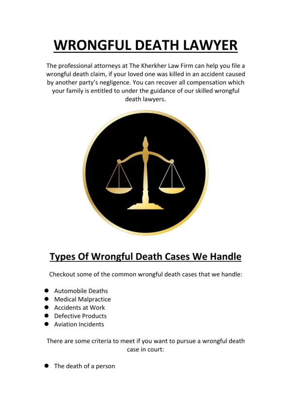 Wrongful Death Attorneys Texas At The Kherkher Law Firm