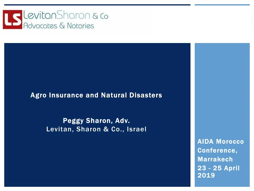 agro insurance and natural disasters peggy sharon adv levitan sharon co israel