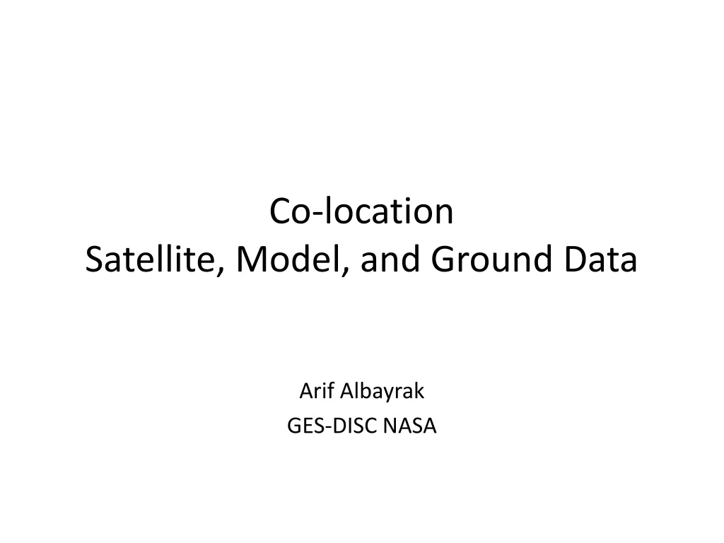 co location satellite model and ground data