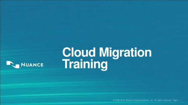 Cloud Migration Training