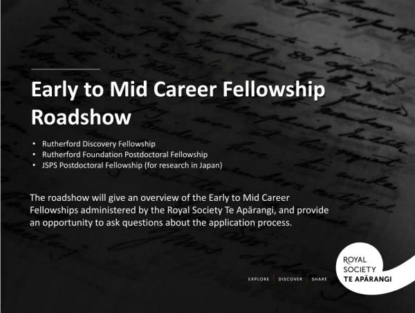 Early to Mid Career Fellowship Roadshow