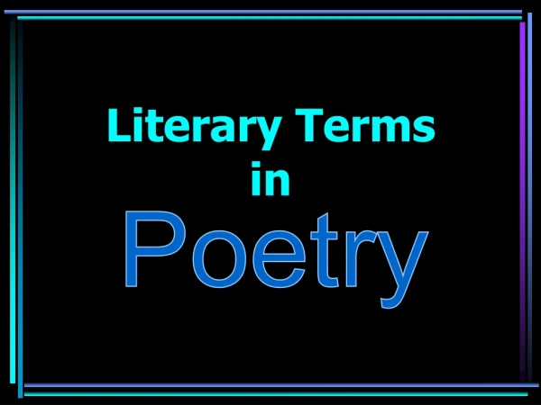Literary Terms in