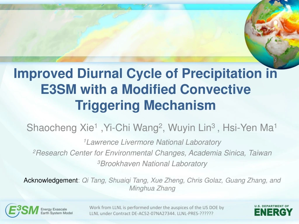 improved diurnal cycle of precipitation in e3sm with a modified convective triggering mechanism