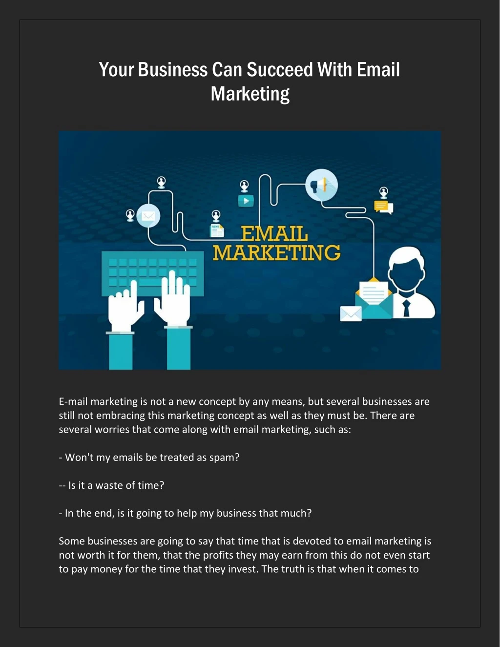 your business can succeed with email marketing