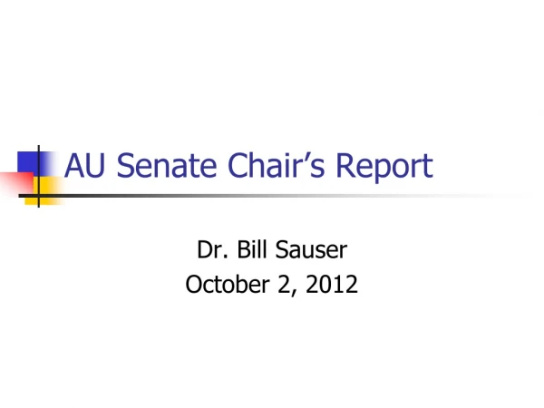 AU Senate Chair’s Report