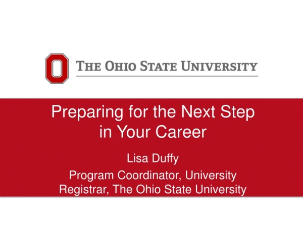 Preparing for the Next Step in Your Career