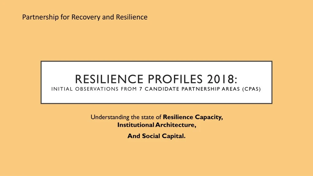 resilience profiles 2018 initial observations from 7 candidate partnership areas cpas